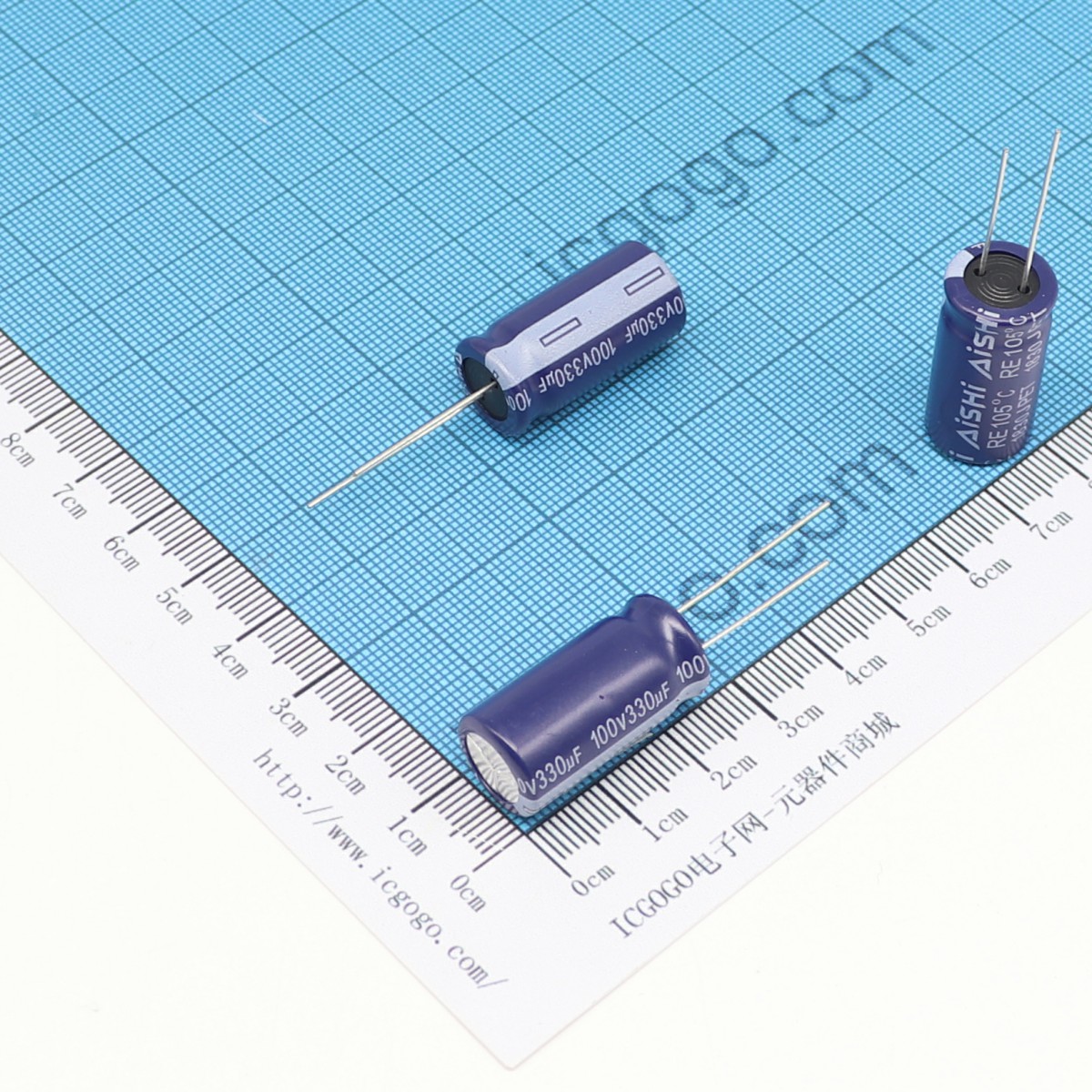 艾华 直插铝电解电容 330UF 100V φ 12.5*25 mm AiSHi ERE1KM331W25OT RE 高频 低阻抗 ±20%